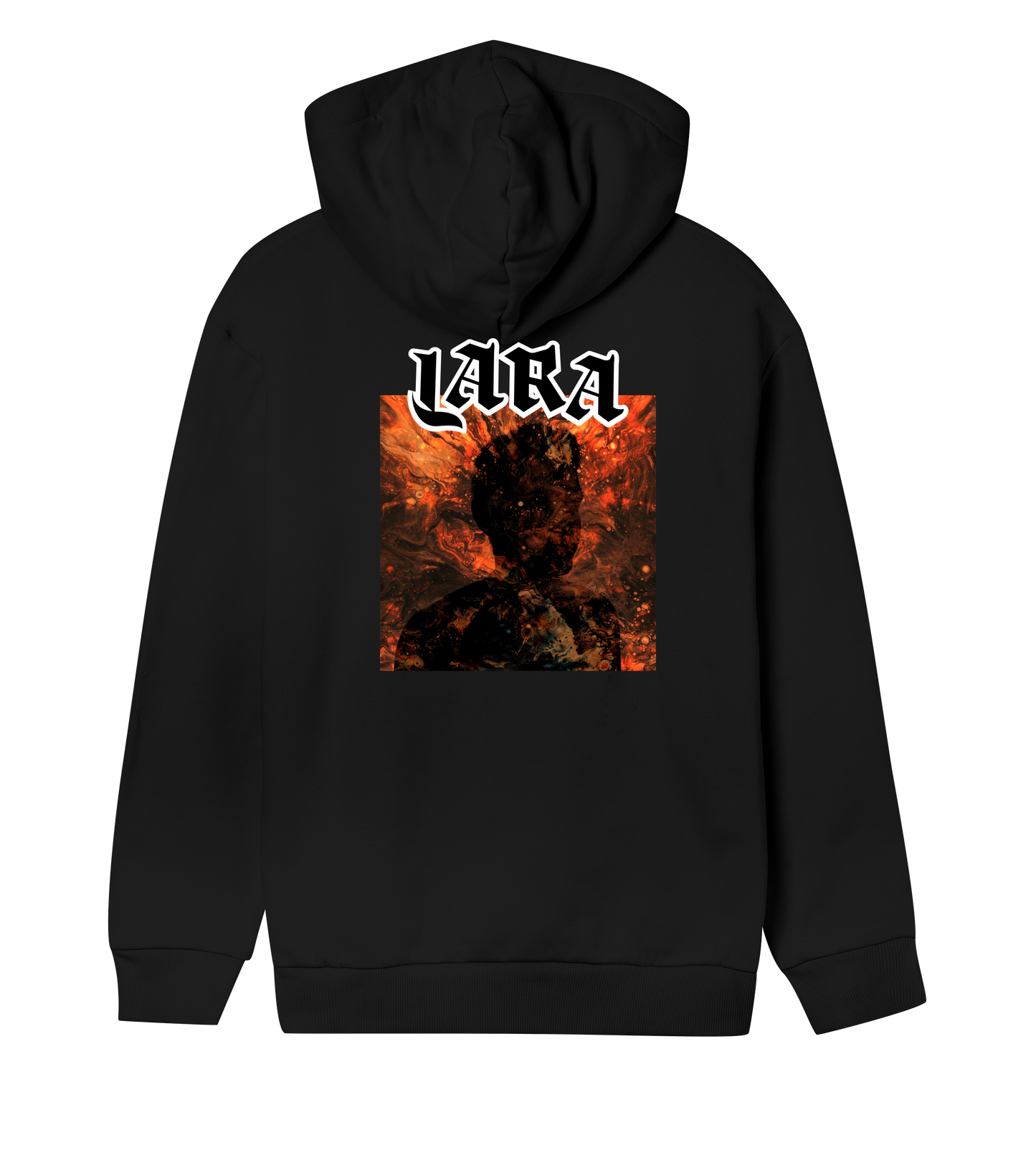 SEBASTIAN LARA - HOODIE - FEMALE - BLACK - FIRE