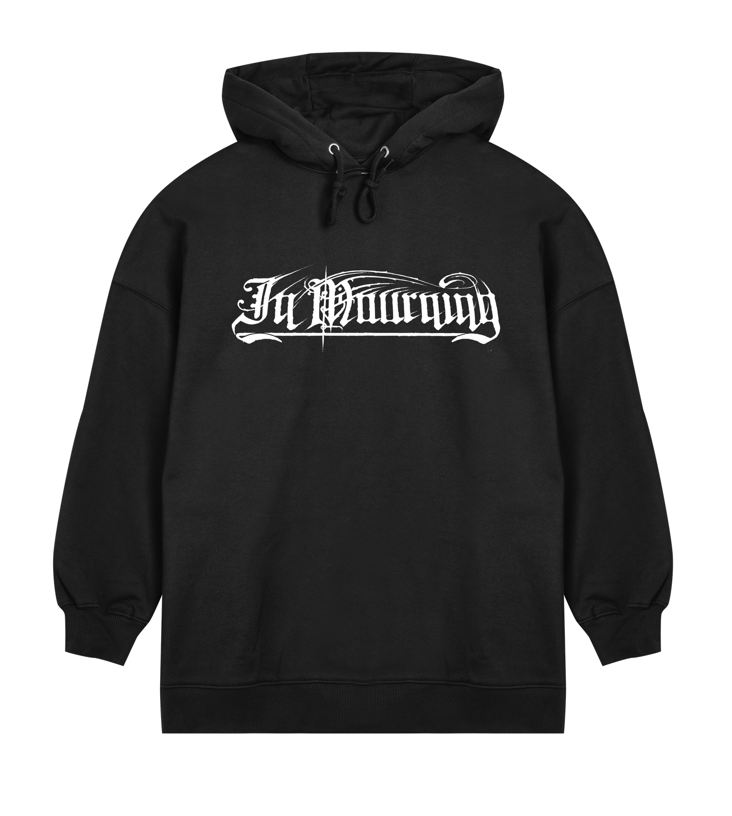 In Mourning White Logo Womens Oversized Hoodie