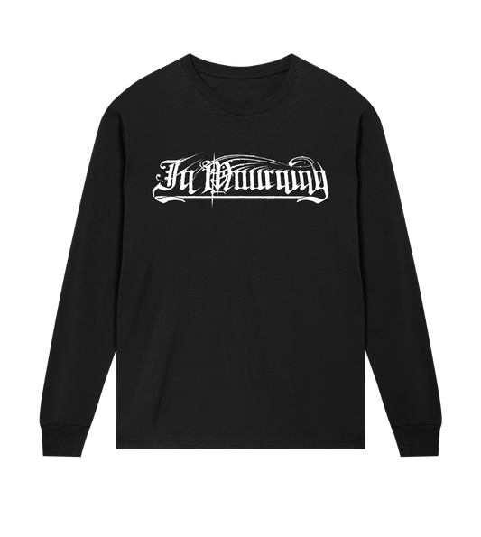 In Mourning White Logo Men's Long Sleeve Tee