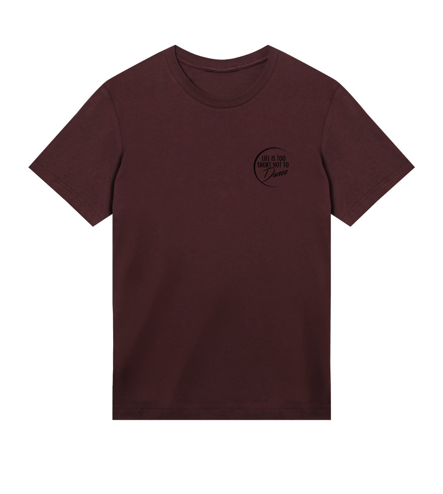 "Life Is Too Short Not To Dance" Black Logo Tiny, Mens T-shirt