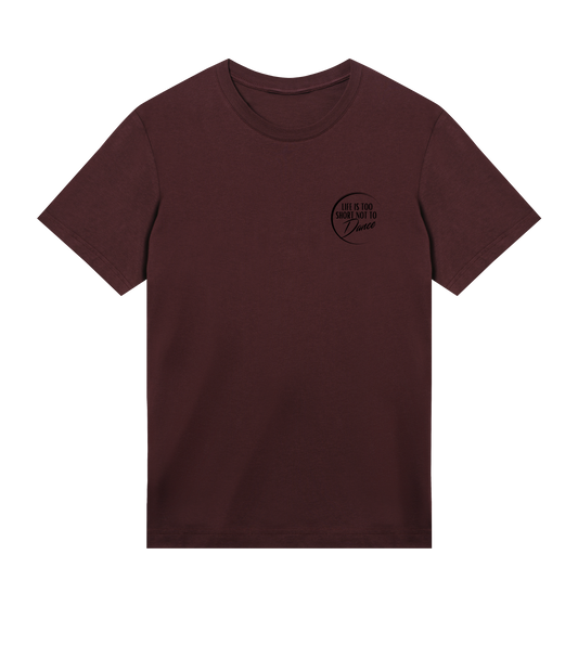 "Life Is Too Short Not To Dance" Black Logo Tiny, Mens T-shirt