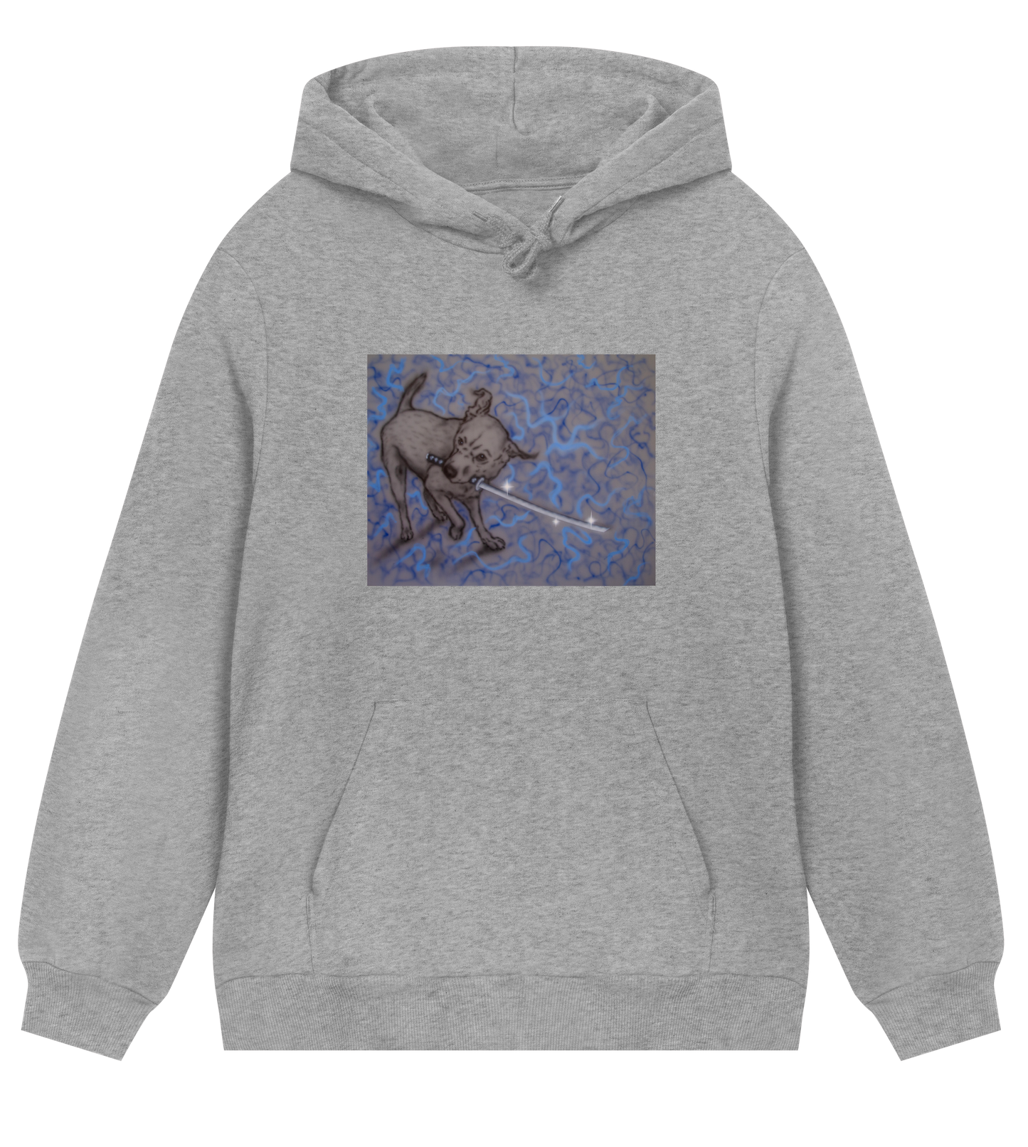 Agent blå Katana Dog Hoodie